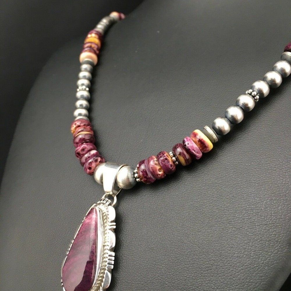 Women's Gift Navajo Purple Necklace Pendant Ln 22 - Picture 10 of 12